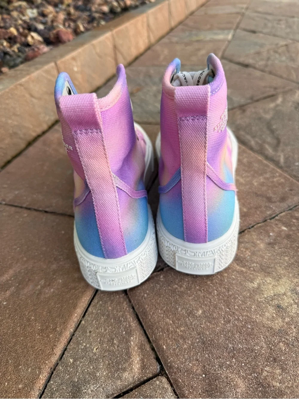 Marc Jacobs Airbrush Canvas High Top Sneakers Pink Multi Women’s Size 37
